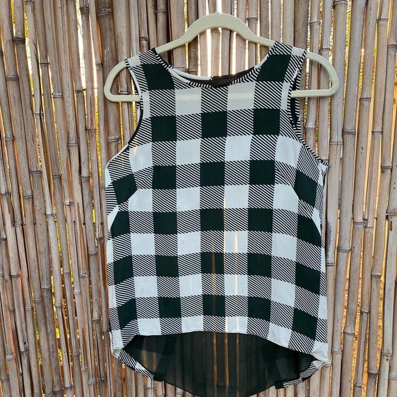 RAG & BONE Checkered Silk Blouse Tank sz Medium - Picture 2 of 14
